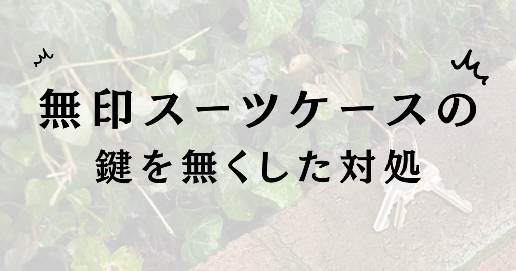 無印 スーツ ケース 鍵 無く した